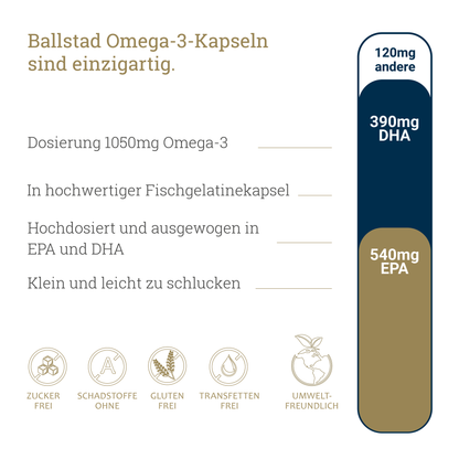 Frische Omega-3 Fischöl-Kapseln - 3 Monat
